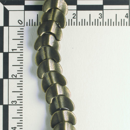 Pewter Beads, Brass Plated - 8" Strand