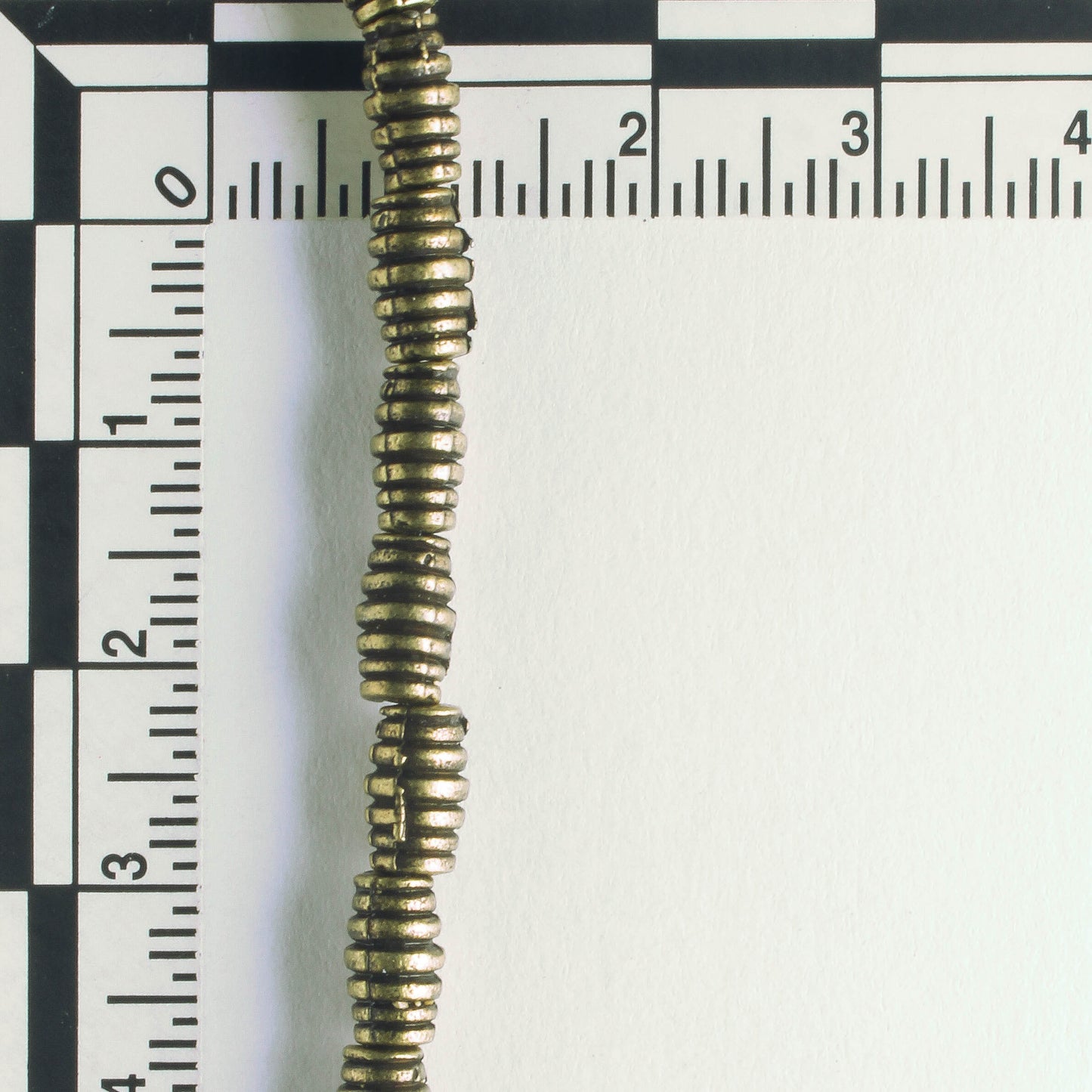 Pewter Beads, Brass Plated - 8" Strand