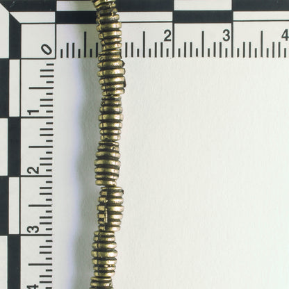 Pewter Beads, Brass Plated - 8" Strand