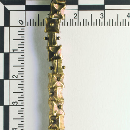 Pewter Beads, Brass Plated - 8" Strand