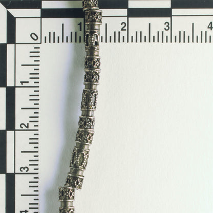 Pewter Beads, Brass Plated - 8" Strand
