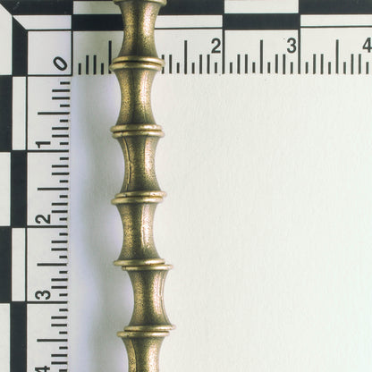 Pewter Beads, Brass Plated - 8" Strand