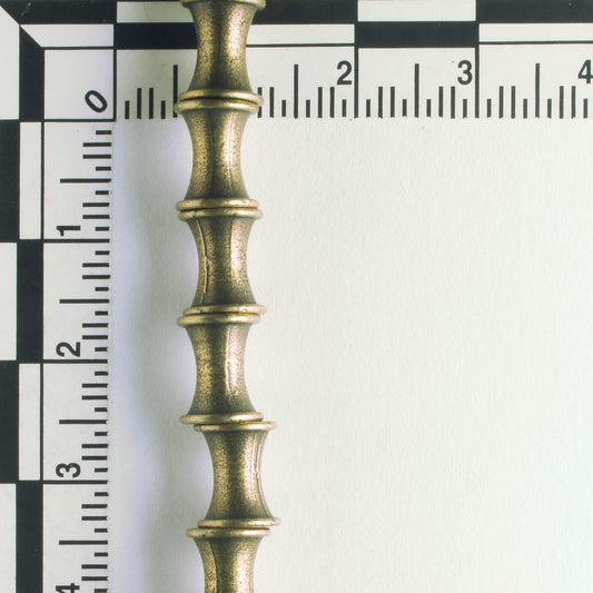 Pewter Beads, Brass Plated - 8" Strand