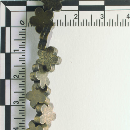 Pewter Beads, Brass Plated - 8" Strand