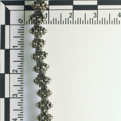 Pewter Beads, Brass Plated - 8" Strand