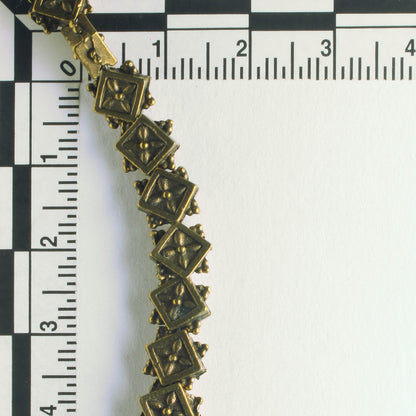 Pewter Beads, Brass Plated - 8" Strand