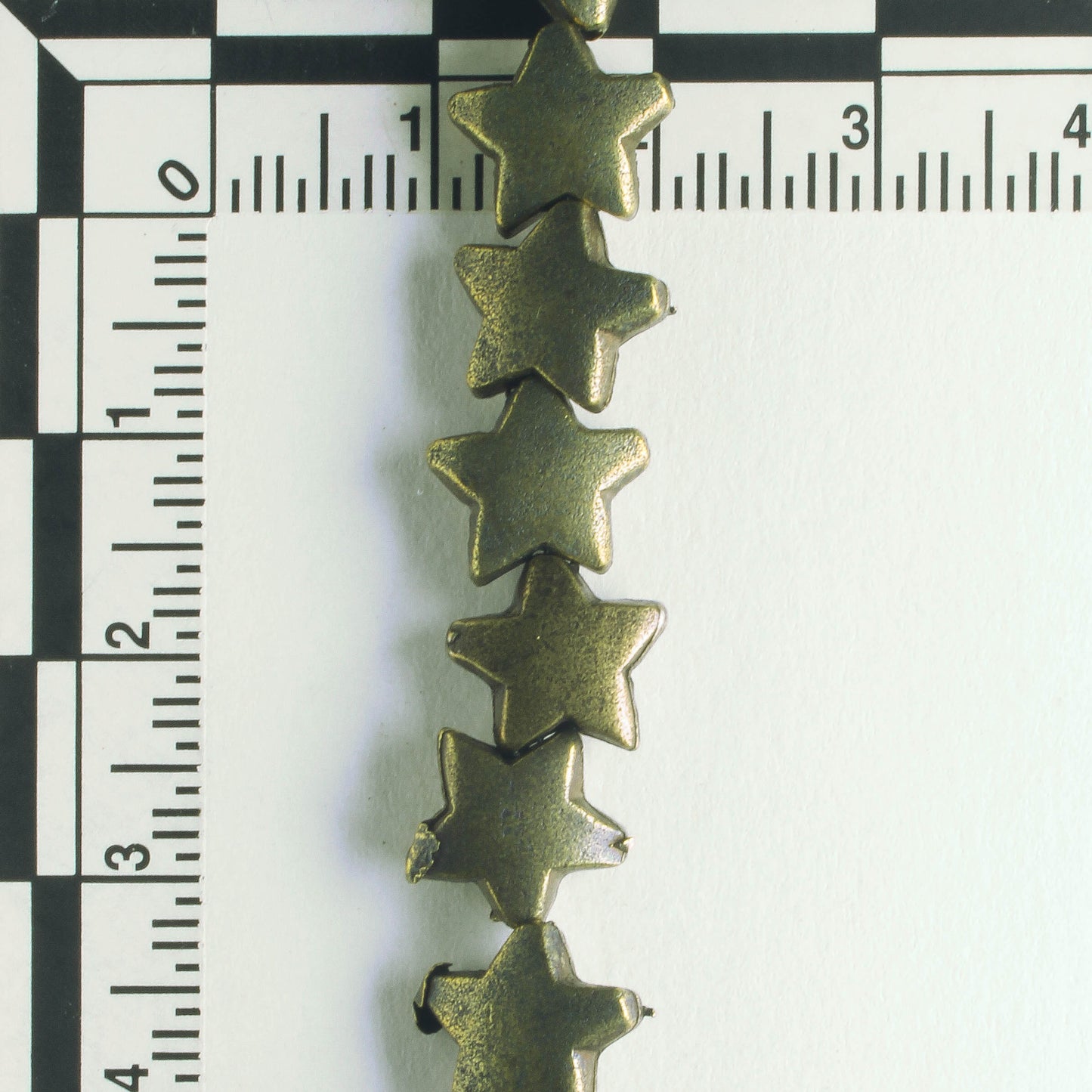Pewter Beads, Brass Plated - 8" Strand