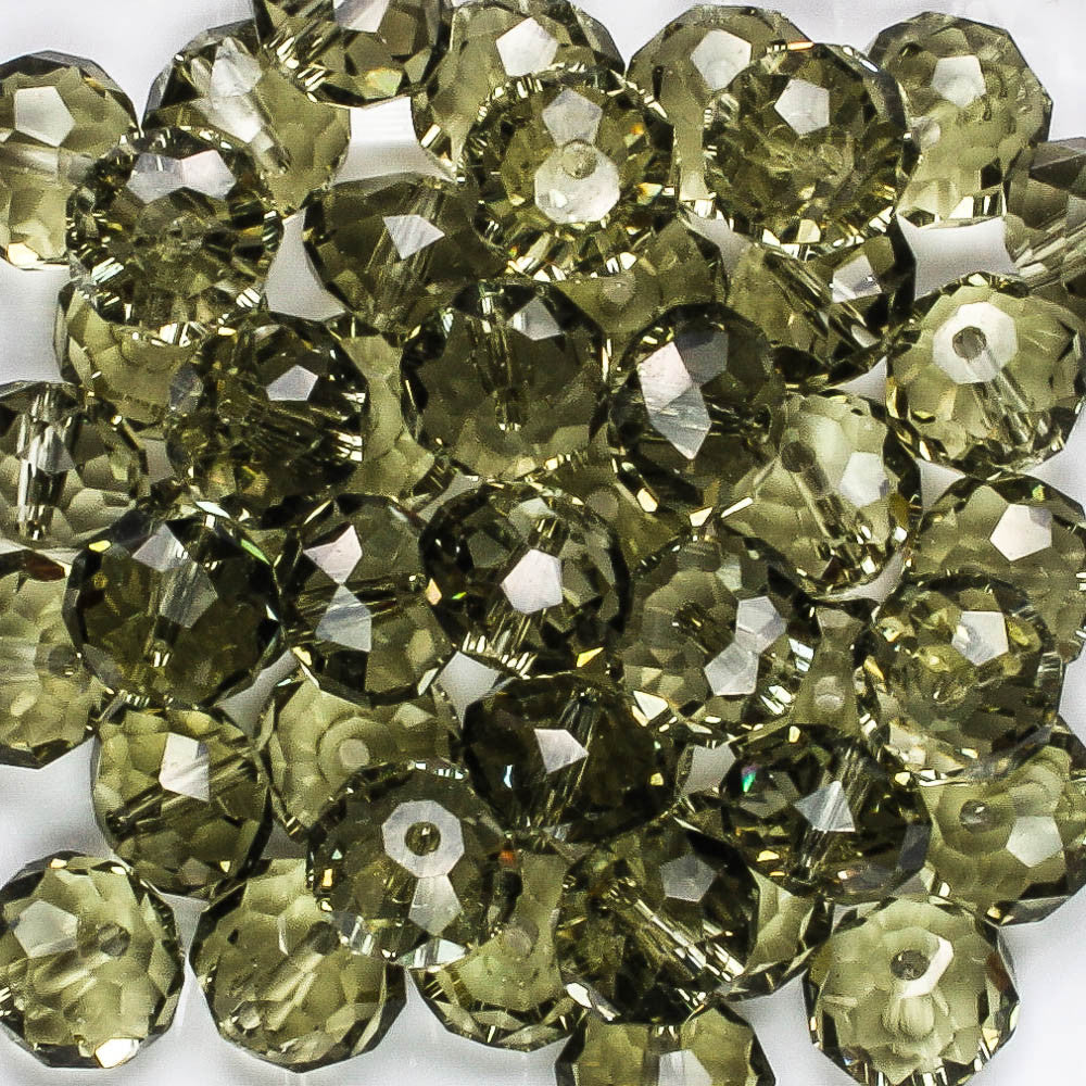 6x10mm Rondelle Smoke - 25 beads