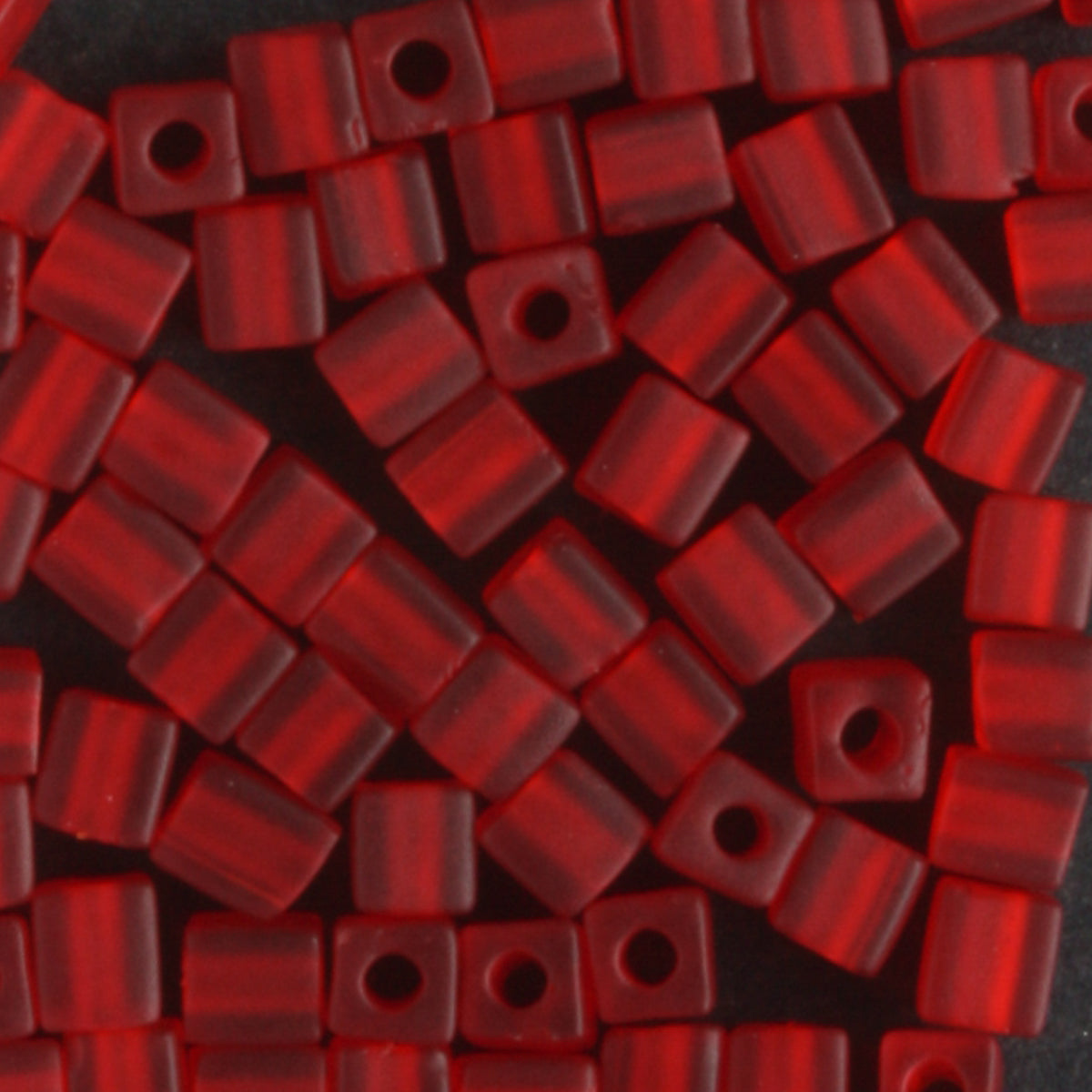 3mm Cube Matte Transparent Red