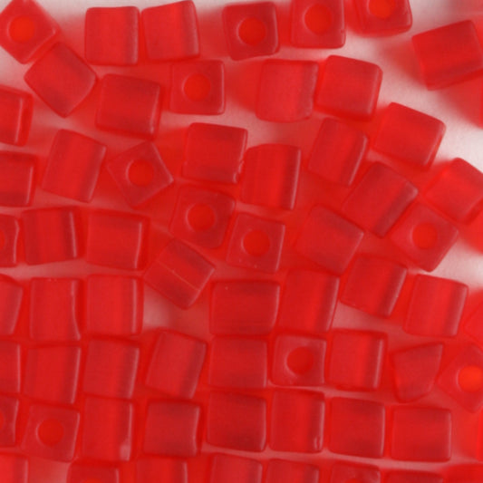 3mm Cube Matte Transparent Red