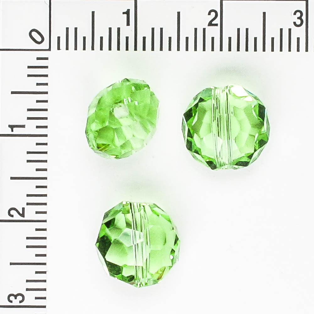 10x8mm Flat Round Peridot Green - 25 beads