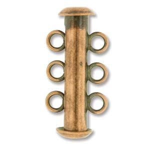 3 Strand Slide Clasp Antique Copper