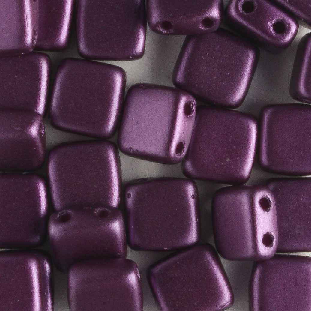 2 Hole Tile Purple - 25 beads