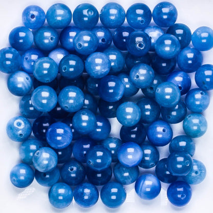 6mm Druk Blue - 25 beads
