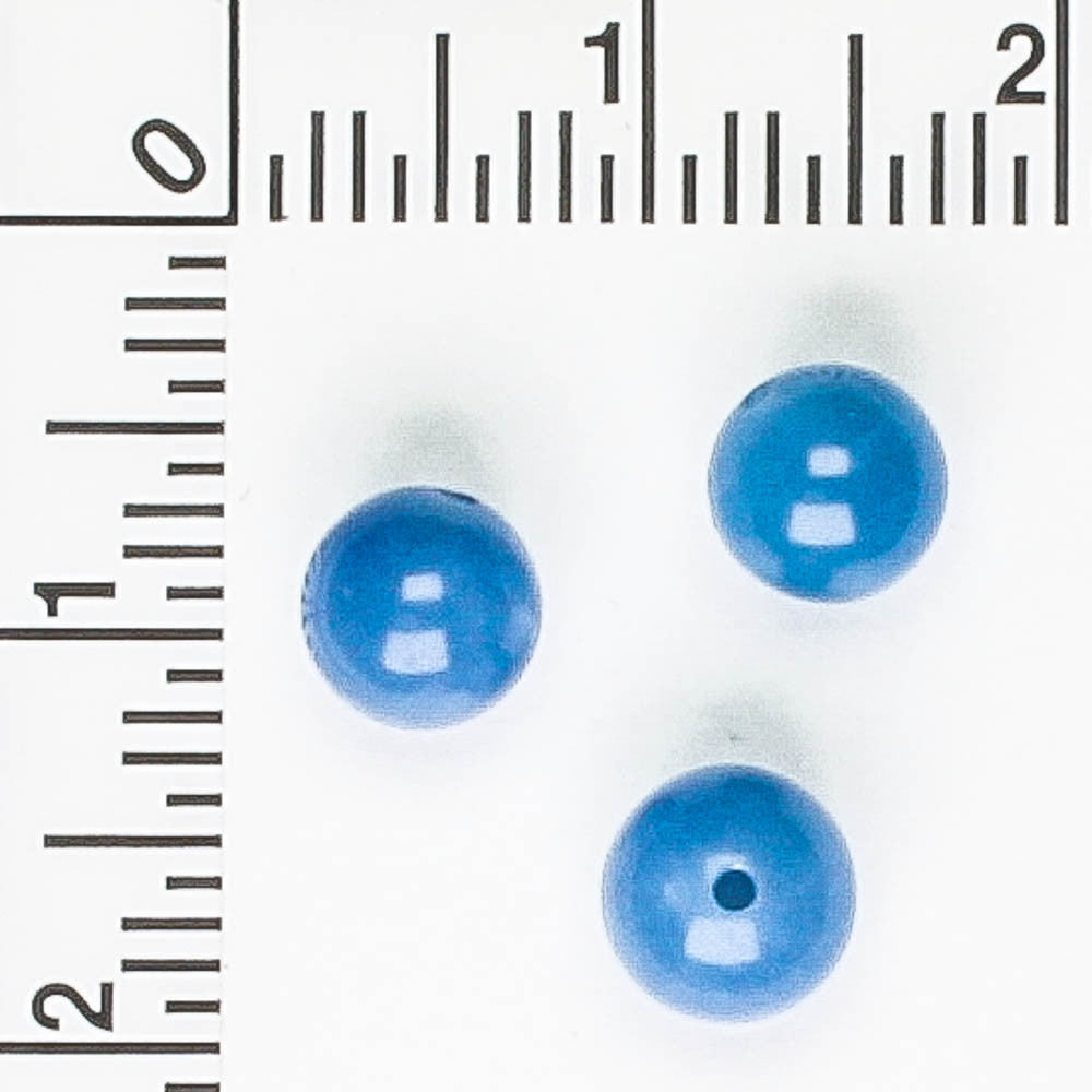 6mm Druk Blue - 25 beads