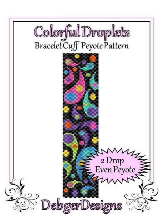 Colorful Droplets Bracelet Pattern - PDF