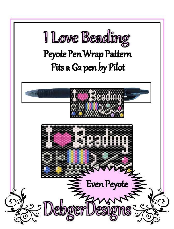 I Love Beading Pen Wrap Pattern - PDF