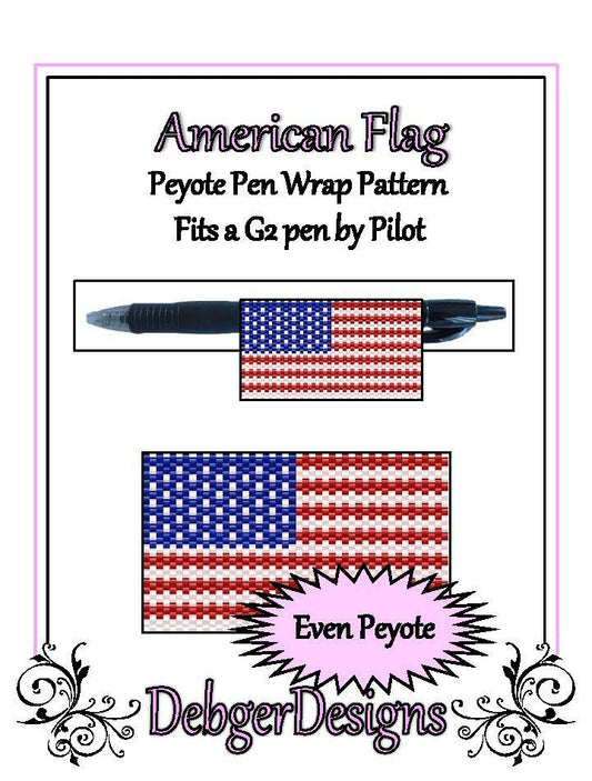 American Flag Pen Wrap Pattern - PDF