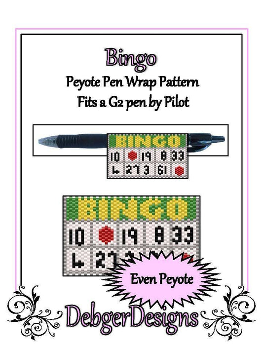 Bingo Pen Wrap Pattern - PDF