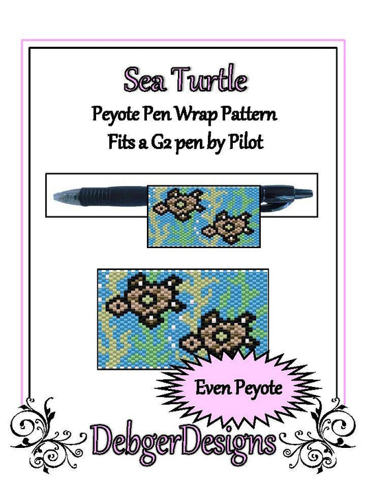 Sea Turtle Pen Wrap Pattern - PDF