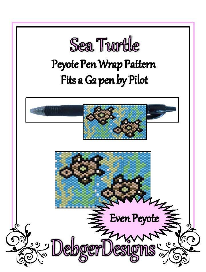 Sea Turtle Pen Wrap Pattern - PDF