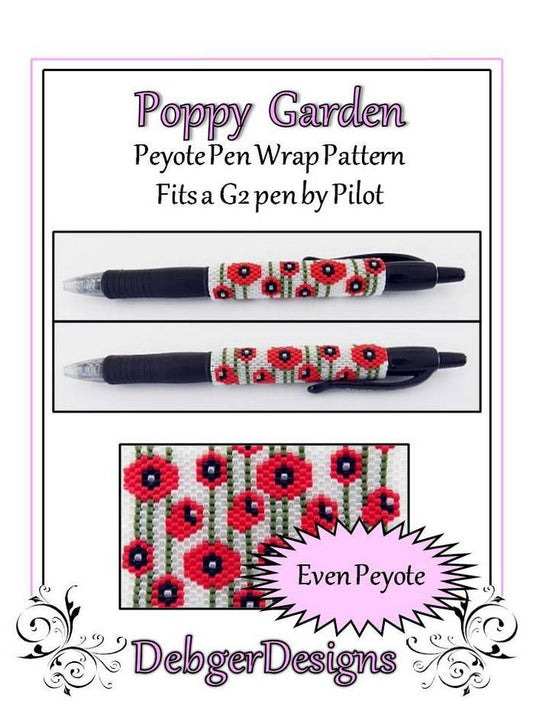 Poppy Garden Pen Wrap Pattern - PDF