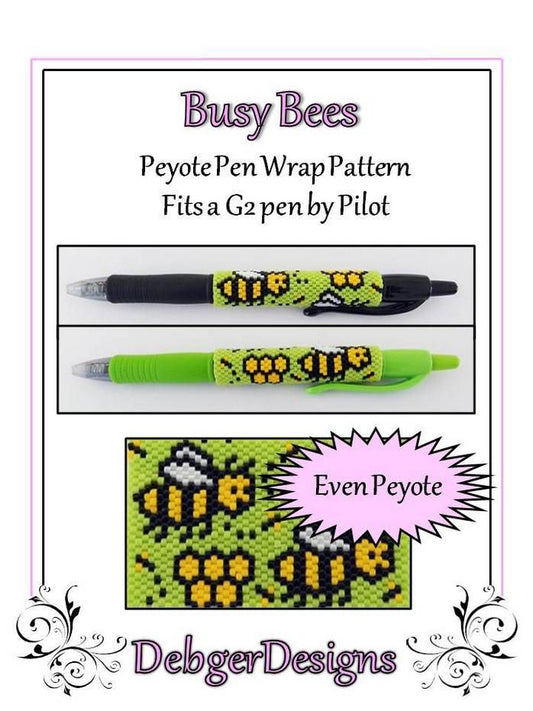 Busy Bees Pen Wrap Pattern - PDF