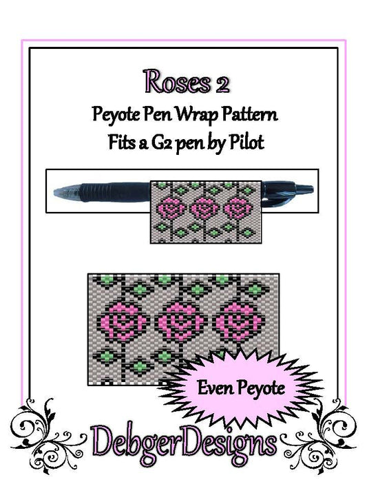Roses 2 Pen Wrap Pattern - PDF