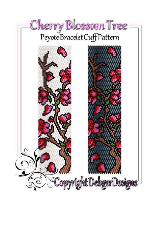 Cherry Blossom Tree Bracelet Pattern - PDF