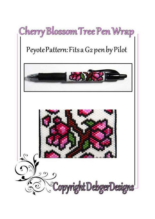 Cherry Blossm Tree Pen Wrap Pattern - PDF