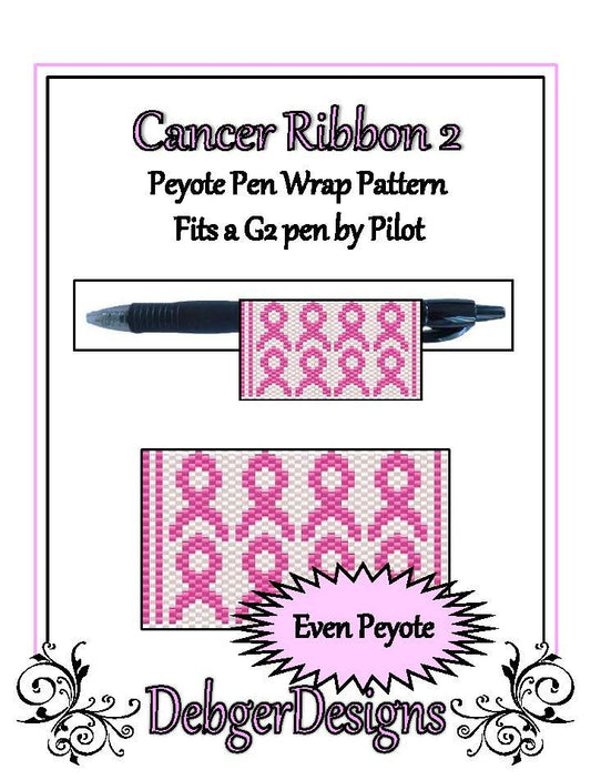 Cancer Ribbon 2 Pen Wrap Pattern - PDF