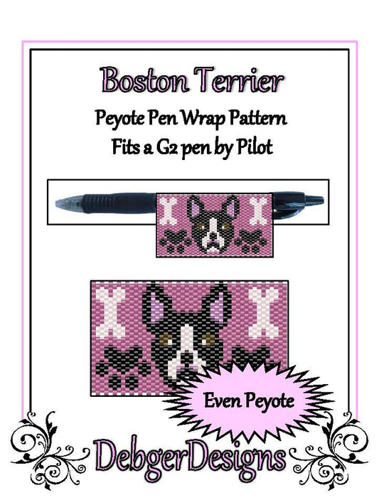 Boston Terrier Pen Wrap Pattern - PDF