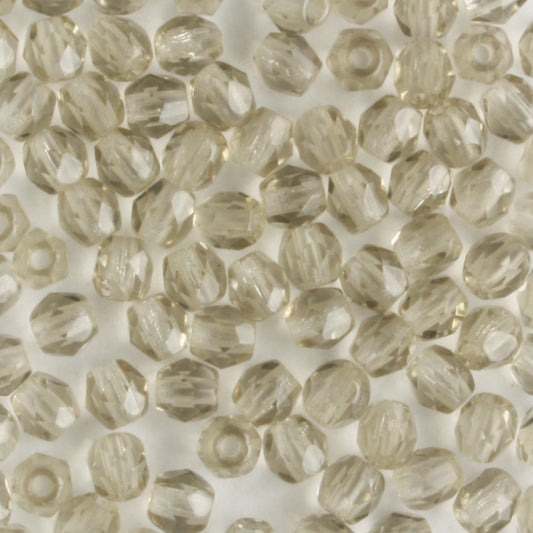 3mm Round Fire Polish Black Diamond - 100 beads