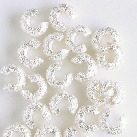 Crimp Cover 4mm Silver Stardust - qty 20