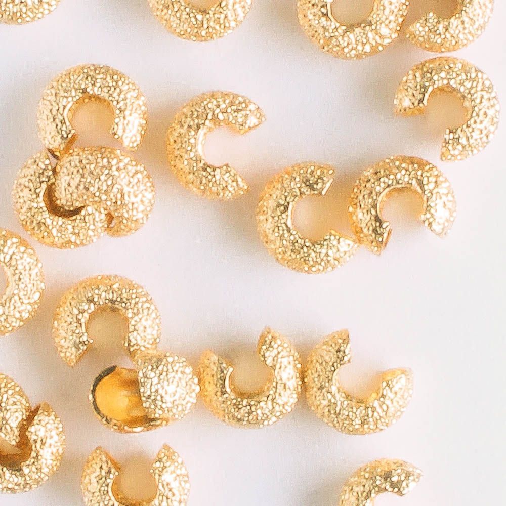 Crimp Cover 4mm Gold Stardust - qty 20