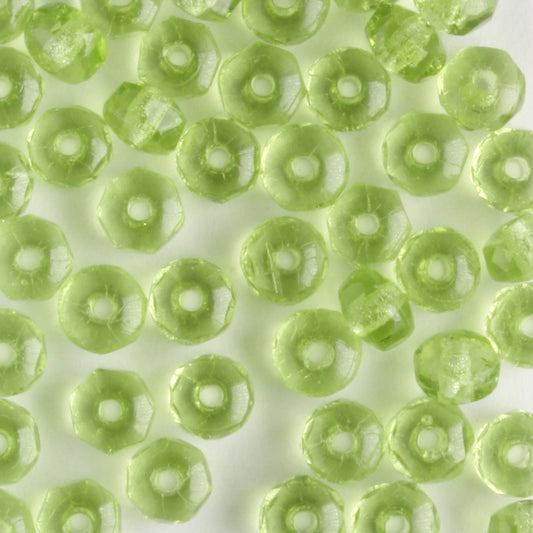 2x3mm Rondell Fire Polish Olive - 100 beads