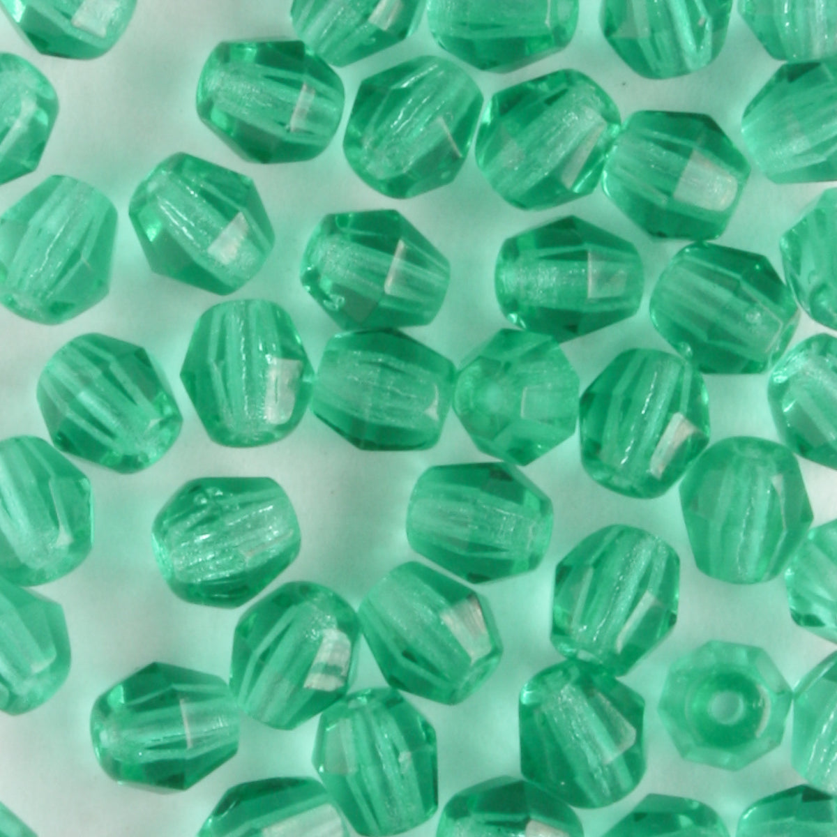 4mm Mushroom Firepolish Zircone Green - 100 beads