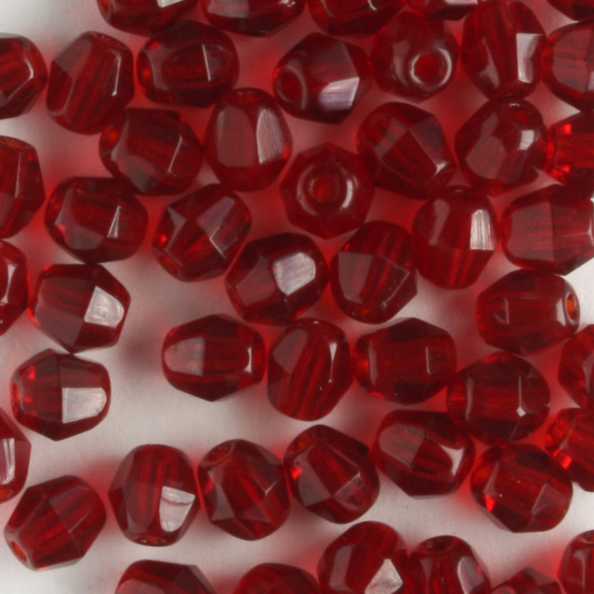 4mm Mushroom Firepolish Garnet Red - 100 beads