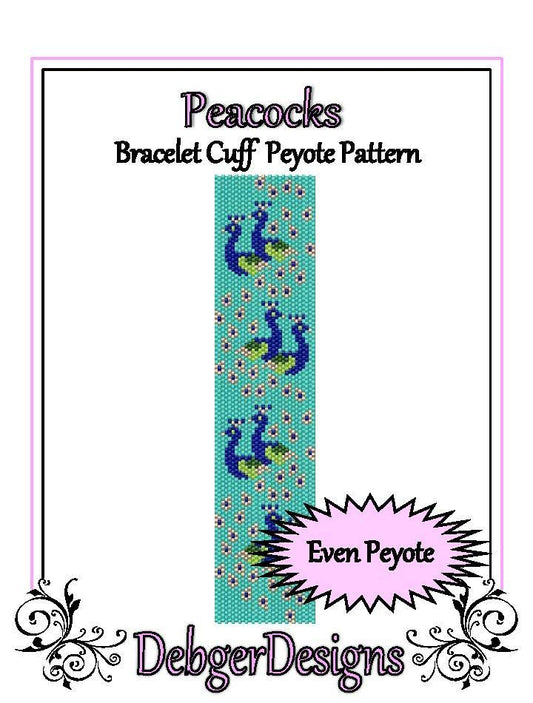 Peacocks Bracelet Pattern - PDF
