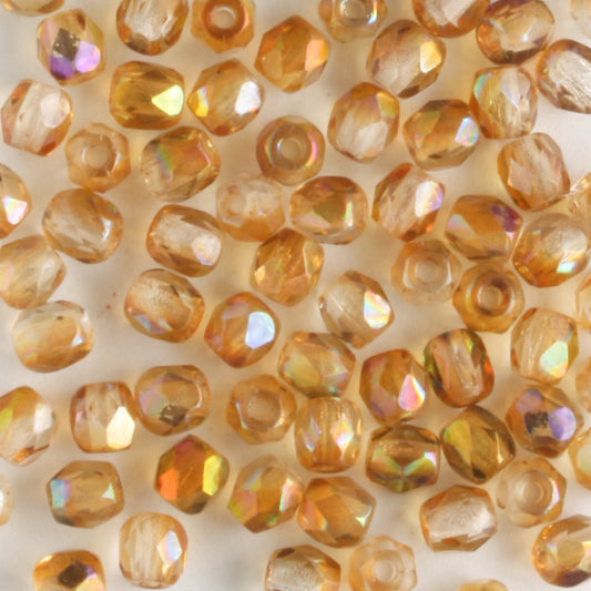 3mm Round Fire Polish Clear Celsian - 100 beads