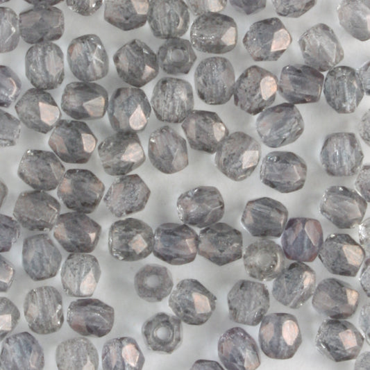 3mm Round Fire Polish Lumi Montana - 100 beads