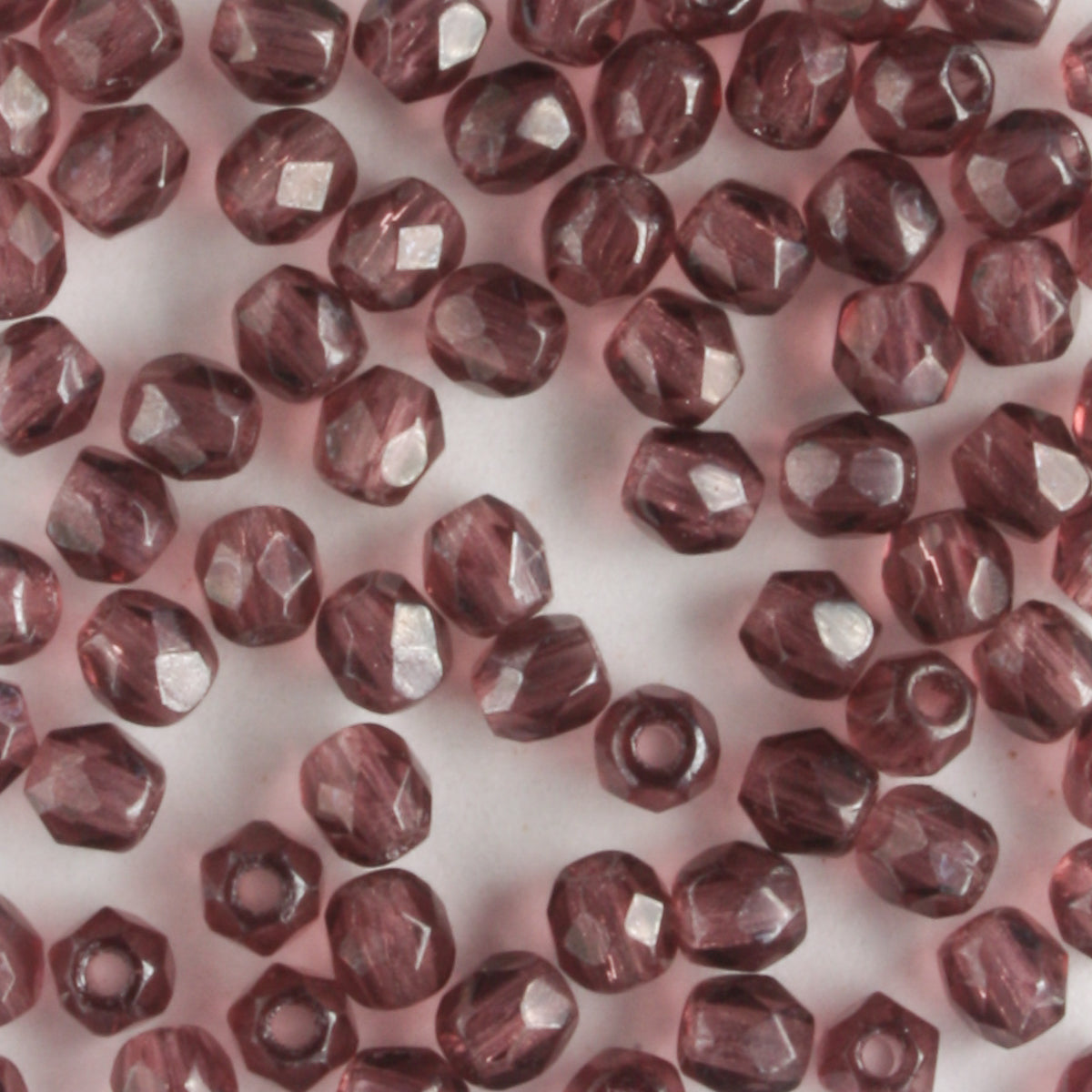 3mm Round Fire Polish Amethyst Luster - 100 beads