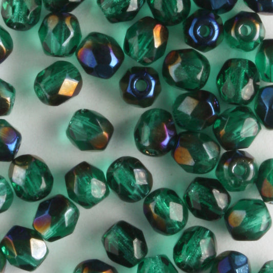 4mm Round Fire Polish Zircone Azuro - 100 beads