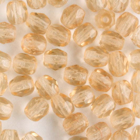 4mm Round Fire Polish Goldfish - 100 beads