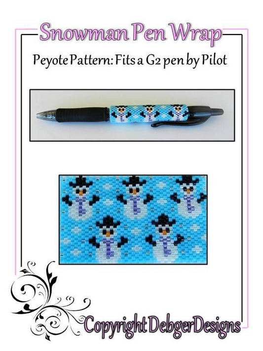 Snowman Pen Wrap Pattern - PDF