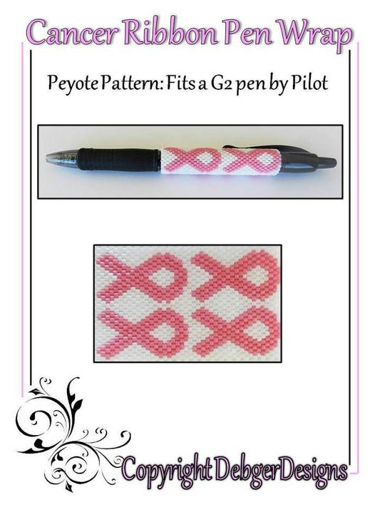 Cancer Ribbon Pen Wrap Pattern - PDF