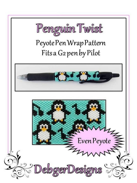 Penguin Twist Pen Wrap Pattern - PDF