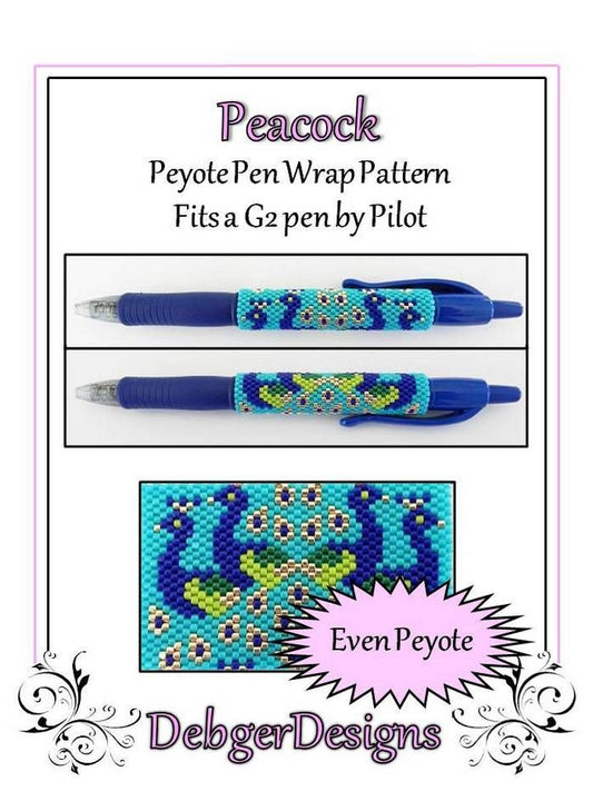 Peacock Pen Wrap Pattern - PDF