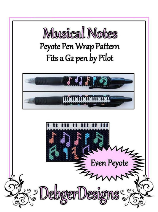 Musical Notes Pen Wrap Pattern - PDF
