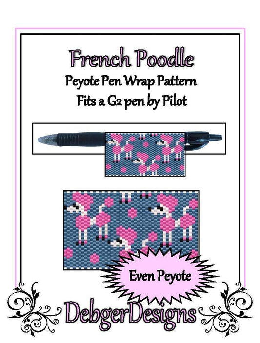 French Poodle Pen Wrap Pattern - PDF